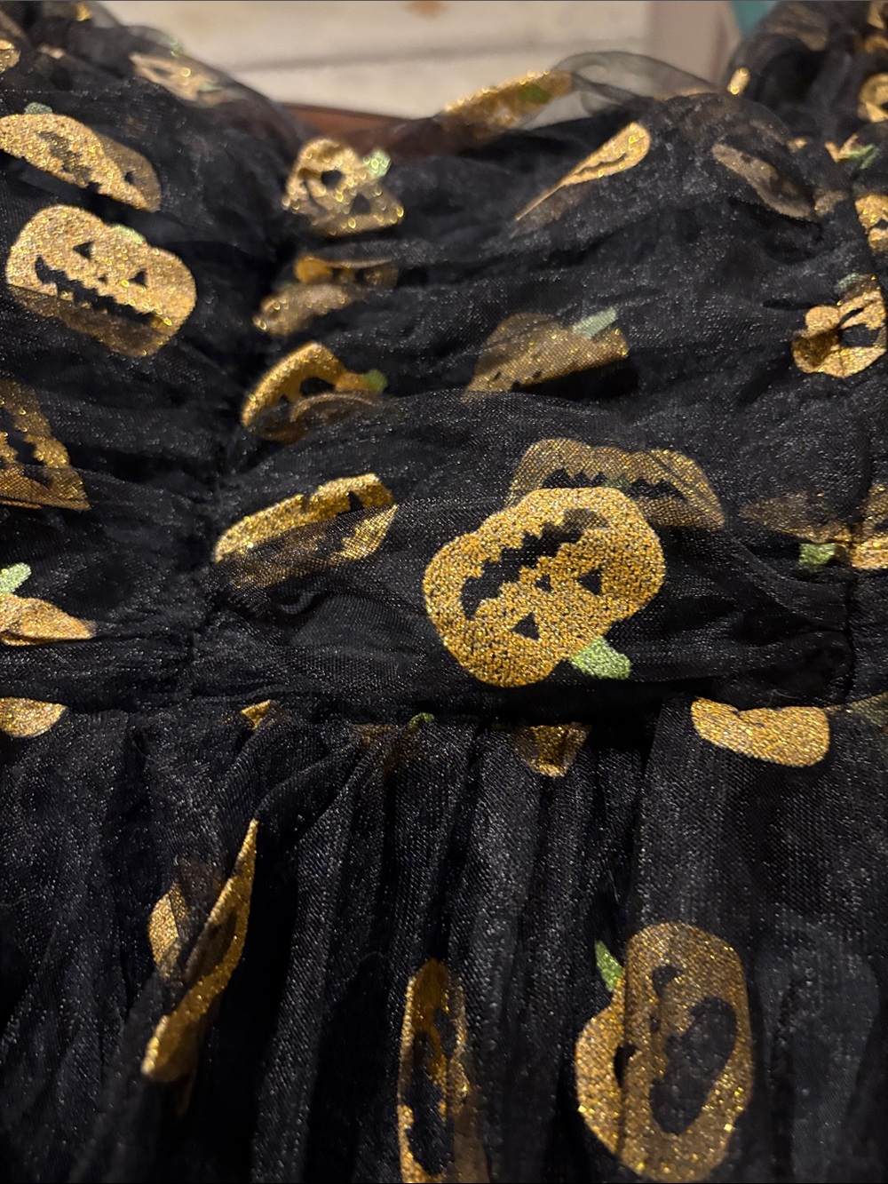 Unique Vintage Women’s Black & Orange Pumpkin Tulle Dress sz 3X - Picture 3 of 6